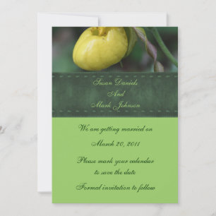 Invitation Chaussure Jaune Mariage Floral Enregistrer La Date