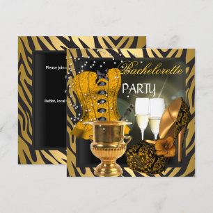 Invitation Chaussures à corset noir or pour enterrement de vi