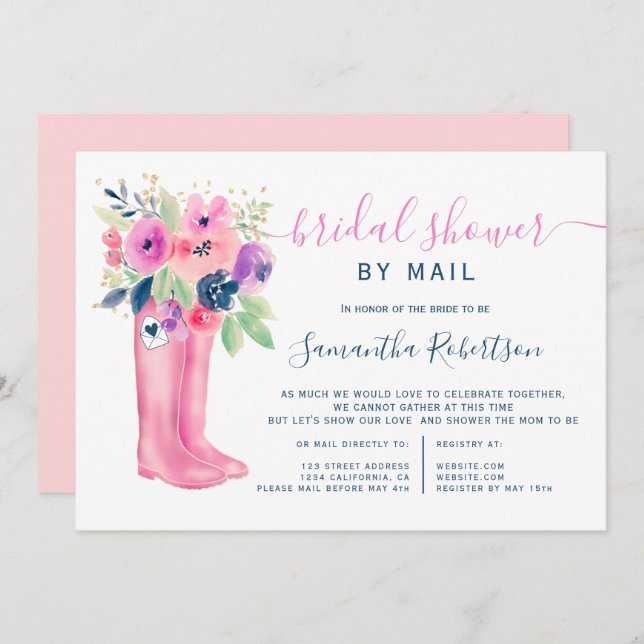 Invitation Chaussures à fleurs automne aquarelle nuptiale dou (Devant / Derrière)