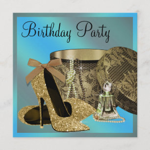 Invitation Chaussures à talon haut perles Turquoise Blue Woma