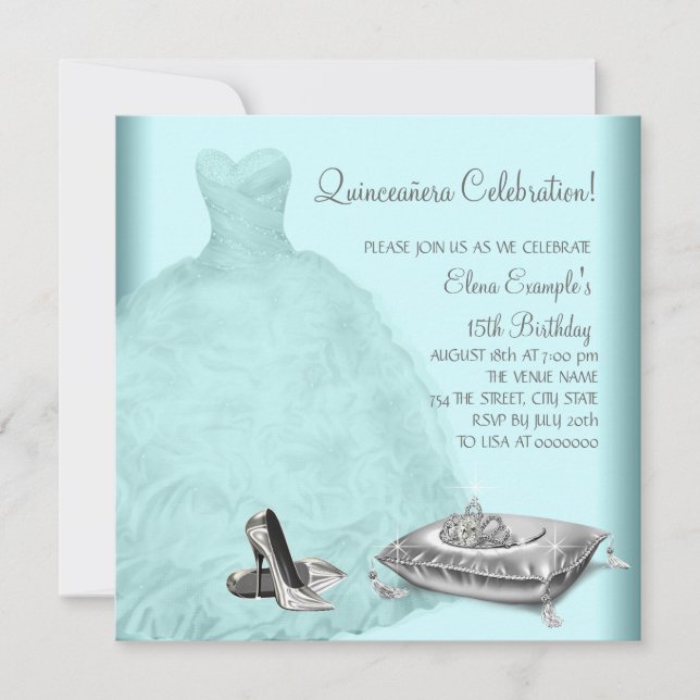 Invitation Chaussures à talon haute Ball Gown Turquoise Blue  (Devant)