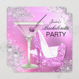 Invitation Chaussures à talon rose haut Bachelorette Fête Inv