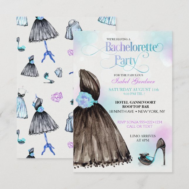 Invitation Chaussures à talons aiguilles pour enterrement de  (Devant / Derrière)