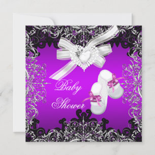 Invitation Chaussures à talons bébé fille Baby Shower jolies 