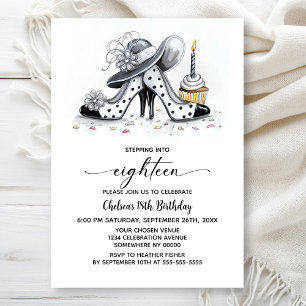 Invitation Chaussures à talons hauts à pois élégants pour 18e