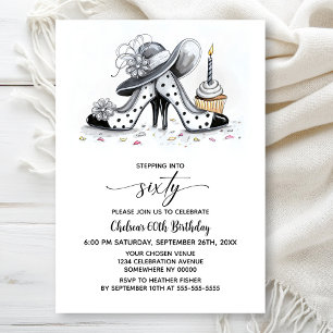 Invitation Chaussures à talons hauts à pois élégants pour 60e
