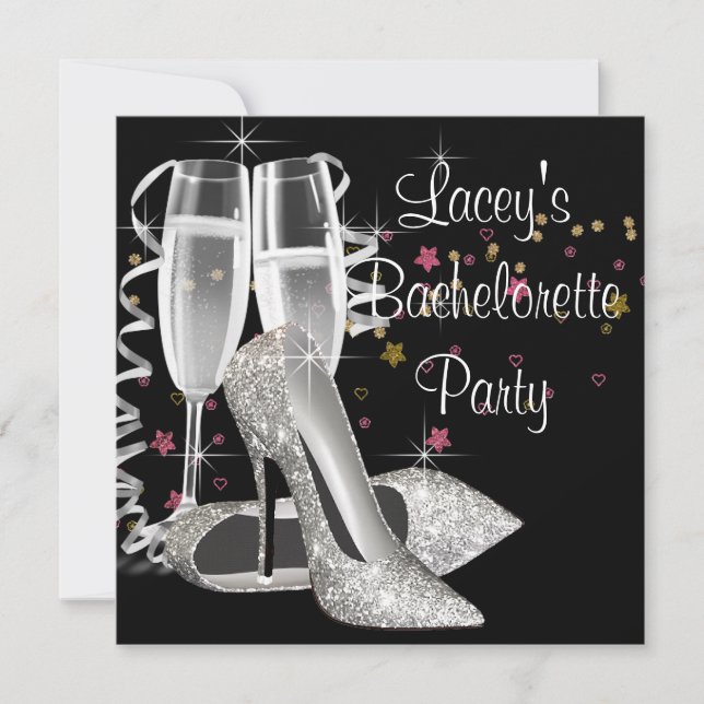 Invitation Chaussures à talons hauts Black Champagne pour ent (Devant)