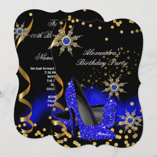 Invitation Chaussures à talons hauts bleu royal pailletées po