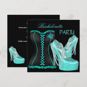 Invitation Chaussures à talons hauts bleu sarcelle pour enter
