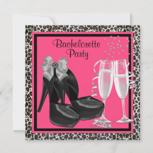 Invitation Chaussures à talons hauts Champagne Hot Pink Léopa