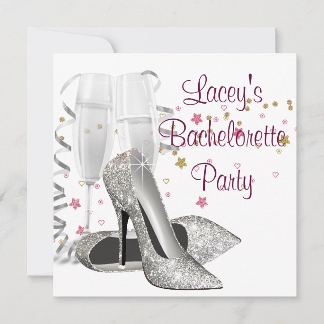 Invitation Chaussures à talons hauts de fête de bachelorette  (Devant)