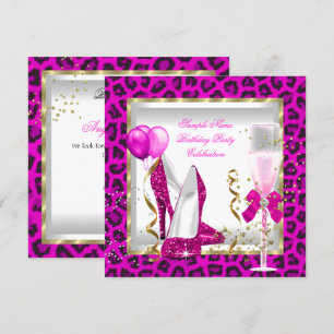 Invitation Chaussures à talons hauts en paillettes dorées ros