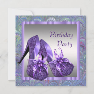 Invitation Chaussures à Talons Hauts Femme Violet Fête d'Anni