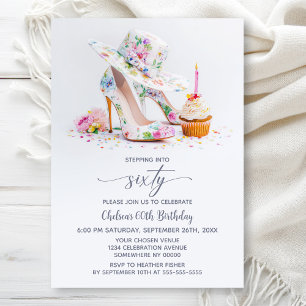 Invitation Chaussures à talons hauts florales élégantes pour