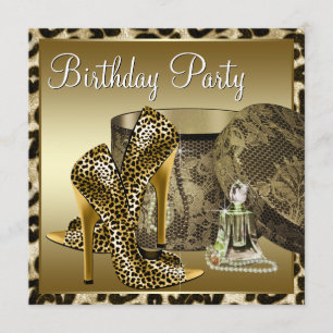 Invitation Chaussures à talons hauts léopard noir or femme an