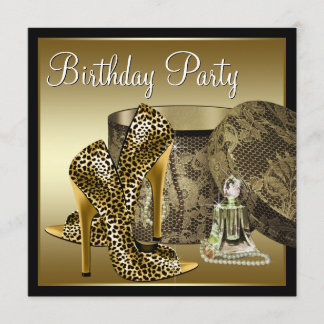 Invitation Chaussures à talons hauts léopard noir or femme an