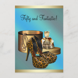 Invitation Chaussures à talons hauts léopard or Cadeau pour l