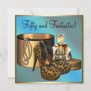 Invitation Chaussures à talons hauts Léopard Or Femme 50 ans 