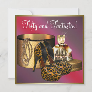 Invitation Chaussures à talons hauts Léopard Or Femme 50 ans 