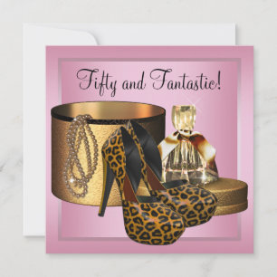 Invitation Chaussures à talons hauts Léopard Or Femme 50 ans 