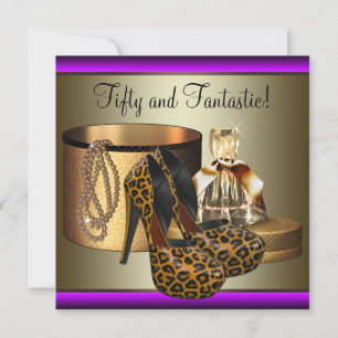 Invitation Chaussures à talons hauts Léopard Or Femme 50 ans 