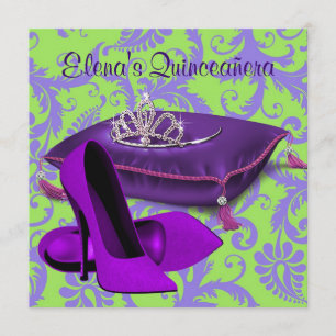 Invitation Chaussures à talons hauts Lime Green Purple Quince