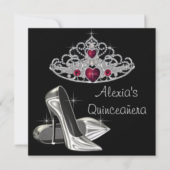 Invitation Chaussures à talons hauts noires et blanches Quinc (Devant)