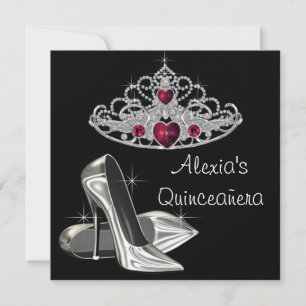 Invitation Chaussures à talons hauts noires et blanches Quinc