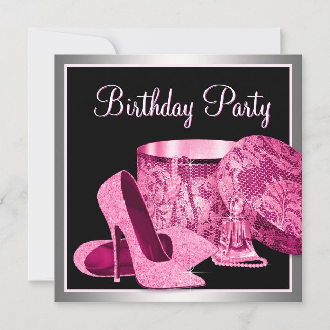 Invitation Chaussures à talons hauts perles femme rose chaud  (Devant)