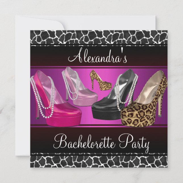 Invitation Chaussures à talons hauts pour enterrement de vie  (Devant)