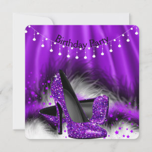 Invitation Chaussures à talons hauts Purple Stars Lumières de