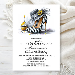 Invitation Chaussures à talons hauts rayées élégantes pour 18