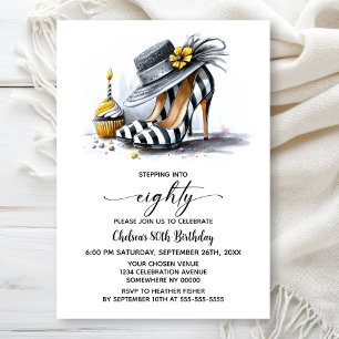 Invitation Chaussures à talons hauts rayées élégantes pour 80