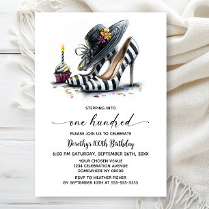Invitation Chaussures à talons hauts rayées modernes pour 100