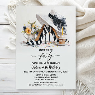 Invitation Chaussures à talons hauts rayées noir et blanc 40e