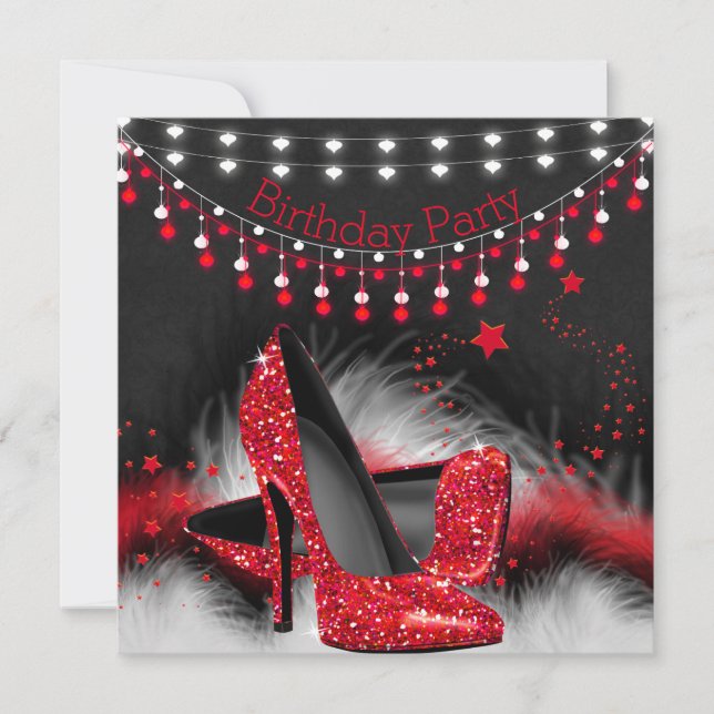 Invitation Chaussures à talons hauts Red Stars Bougies de tab (Devant)