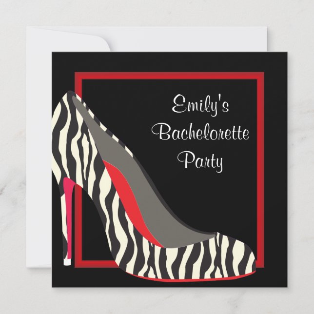 Invitation Chaussures à talons hauts Red Zebra pour enterreme (Devant)