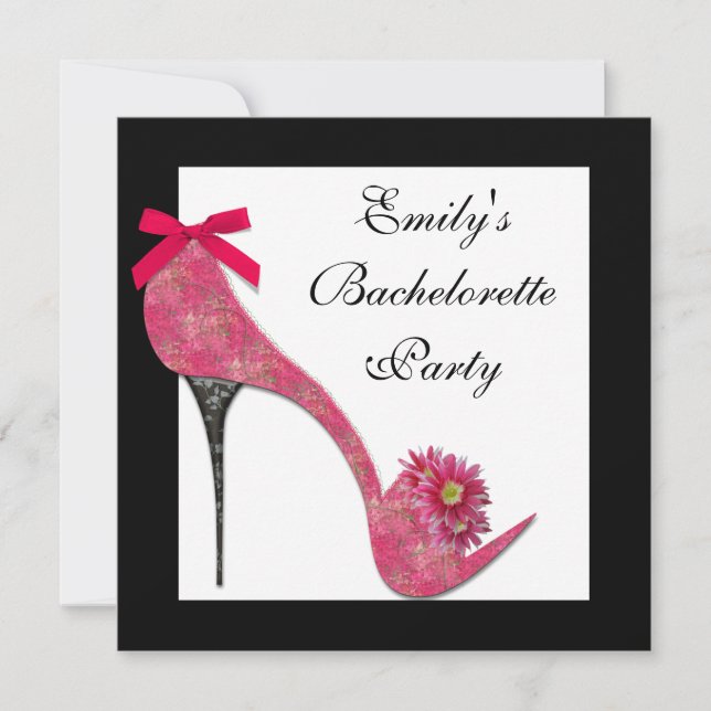 Invitation Chaussures à talons hauts rose chaud noir Bahcelor (Devant)