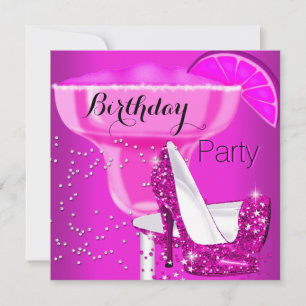 Invitation Chaussures à talons hauts rose fuchsia pour soirée