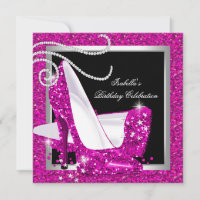 Chaussures à talons hauts rose pailleté noir fête