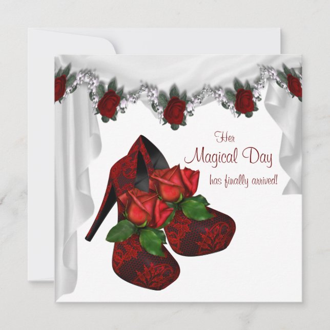 Invitation Chaussures à talons hauts Rose rouge pour Quincean (Devant)