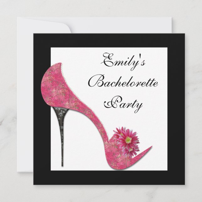 Invitation Chaussures à talons hauts roses pour enterrement d (Devant)
