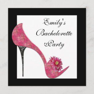 Invitation Chaussures à talons hauts roses pour enterrement d