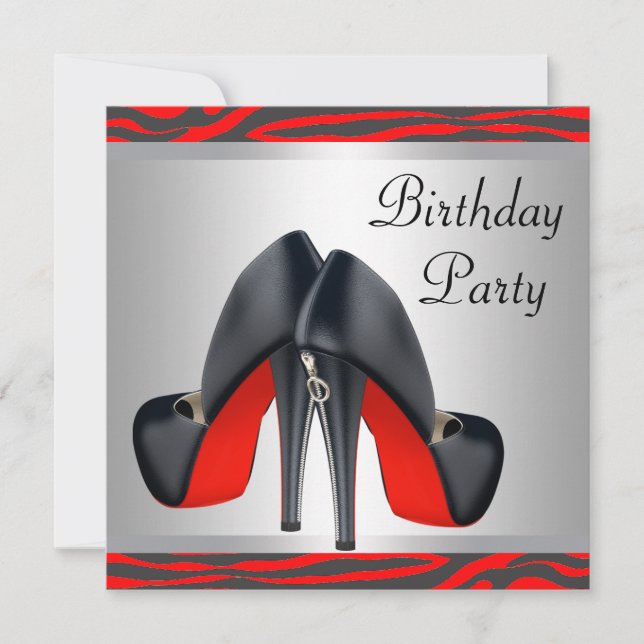 Invitation Chaussures à talons hauts rouges Fête d'anniversai (Devant)