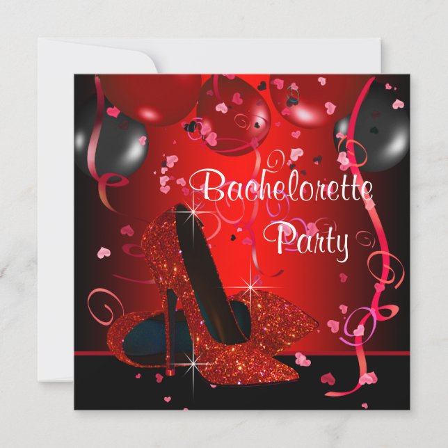 Invitation Chaussures à talons hauts rouges Fête de Bachelore (Devant)