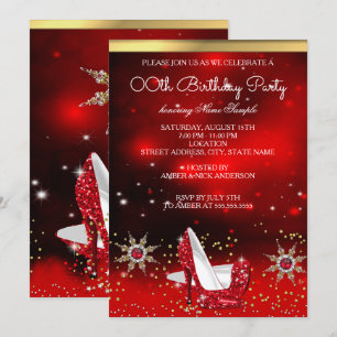 Invitation Chaussures à talons hauts rouges pailletés pour fê