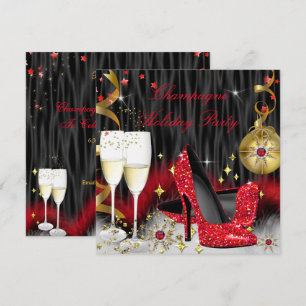 Invitation Chaussures à talons hauts rouges pour soirée de fê