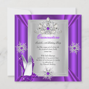 Invitation Chaussures à talons violettes pour fête des 15 ans
