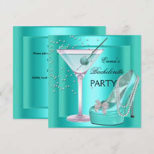 Invitation Chaussures Aqua Bleu Turquoise pour Enterrement de