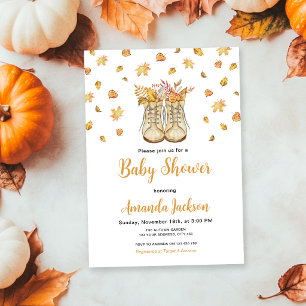 Invitation Chaussures Automnales Bébé Mignon Célébration de N